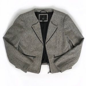 Mossimo Supply Co. Gray Tweed Zip Front Blazer